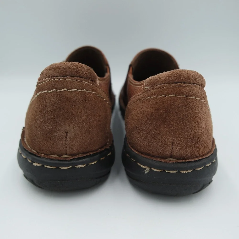 Earth Origins Elsie Womens Brown Leather Suede Slip On Loafers Shoes 7M